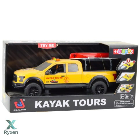 Samochód Terenowy Transport Kajaków Światła Dźwięki Żółty LEAN TOYS