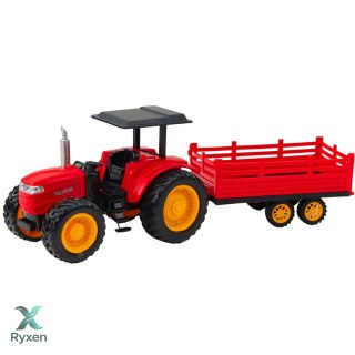 Traktor Farmerski Z Przyczepą Zdalnie Sterowany RC Czerwony LEAN TOYS