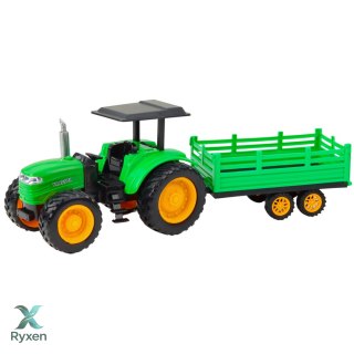 Traktor Farmerski Z Przyczepą Zdalnie Sterowany RC Zielony LEAN TOYS