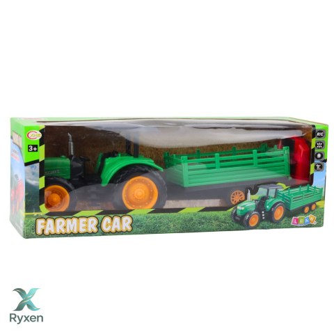 Traktor Farmerski Z Przyczepą Zdalnie Sterowany RC Zielony LEAN TOYS