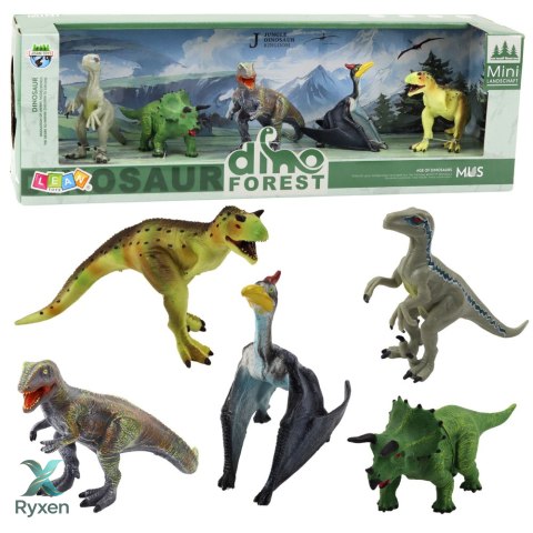 Zestaw Realistycznych Figurek Dinozaurów Las 5el LEAN TOYS