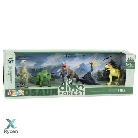 Zestaw Realistycznych Figurek Dinozaurów Las 5el LEAN TOYS
