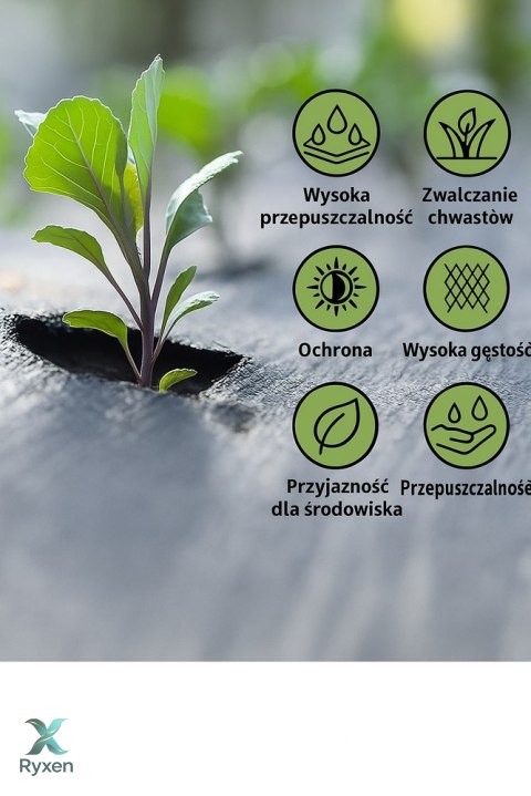 Agrotkanina Czarna 100 cm x50m UV 70g Antychwastowa Agrowłóknina + Kotwy LEAN
