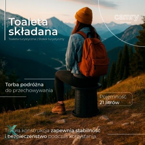 CR 1041 Toaleta składana - przenośna |toaleta turystyczna | stołek turystyczny CAMRY