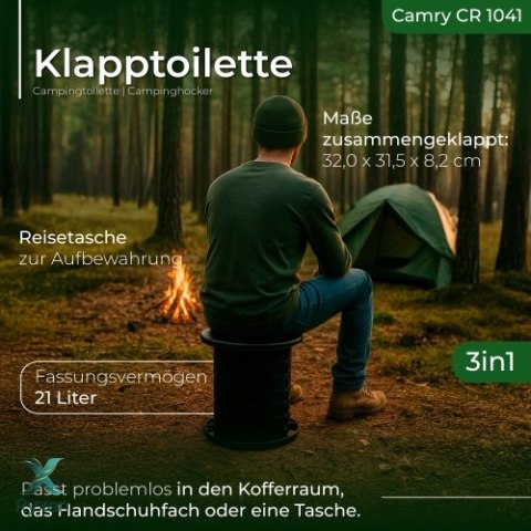 CR 1041 Toaleta składana - przenośna |toaleta turystyczna | stołek turystyczny CAMRY