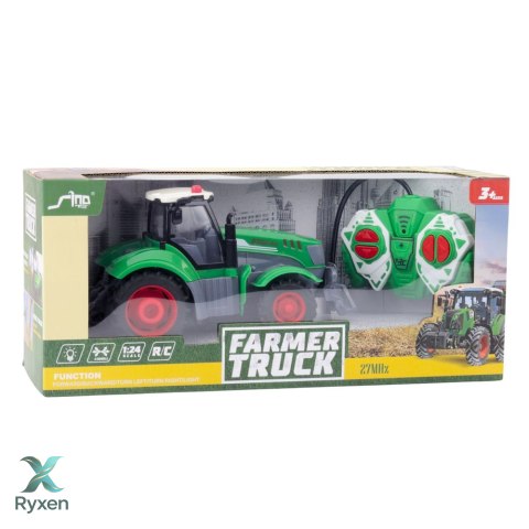 Ciągnik Traktor Rolniczy Zdalnie Sterowany RC Zielony 1:24 LEAN TOYS