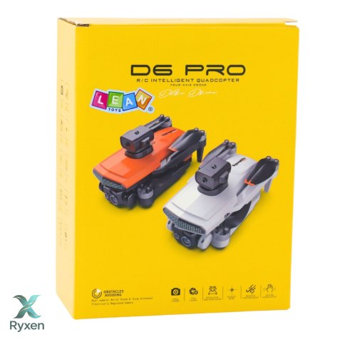 Dron D6 PRO Kamera Światła LED Aplikacja Jasnoszary LEAN TOYS