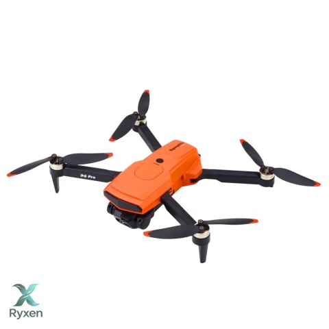 Dron D6 PRO Podwójna Kamera HD Światła LED Pomarańczowy LEAN TOYS