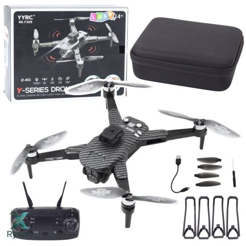 Dron Y329 Kamera HD WIFI Światła LED Aplikacja Czarny Karbonowy LEAN TOYS