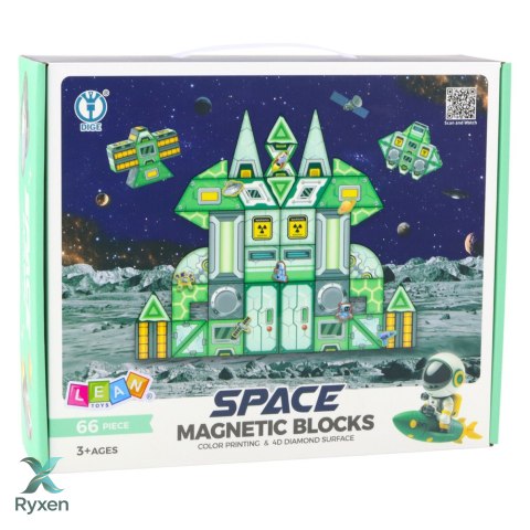 Klocki Magnetyczne Kosmos Stacja Kosmiczna 4D 66el LEAN TOYS
