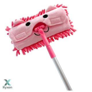 Mop Dla Dzieci Z Rączką Teleskopową Zwierzątko Różowy LEAN TOYS
