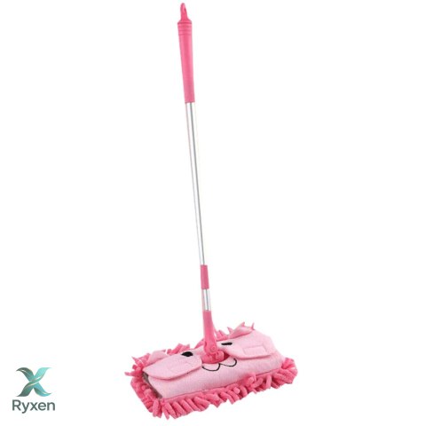 Mop Dla Dzieci Z Rączką Teleskopową Zwierzątko Różowy LEAN TOYS