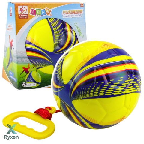 Piłka Piankowa Na Sznurku Ze Ściągaczem Uchwyt Żółta 14cm LEAN TOYS