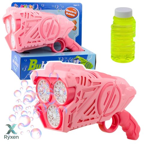 Pistolet Na Bańki Mydlane Na Baterie Światła LED Różowy LEAN TOYS