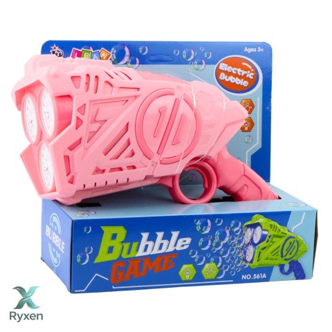 Pistolet Na Bańki Mydlane Na Baterie Światła LED Różowy LEAN TOYS