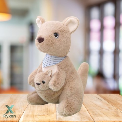 Pluszowa Maskotka Przytulanka Kangur Z Młodym 23cm LEAN TOYS