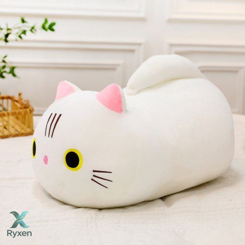 Pluszowa Maskotka Przytulanka Kot Z Długim Ogonem Biały 40cm LEAN TOYS
