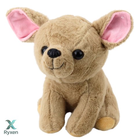 Pluszowa Maskotka Przytulanka Mały Piesek Chihuahua Beżowy 22cm LEAN TOYS