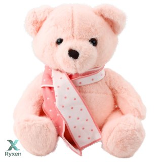Pluszowa Maskotka Przytulanka Miś Z Szalikiem Różowy 35cm LEAN TOYS