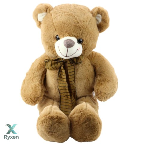 Pluszowa Maskotka Przytulanka Miś z Brązową Kokardą w Paski 60cm LEAN TOYS