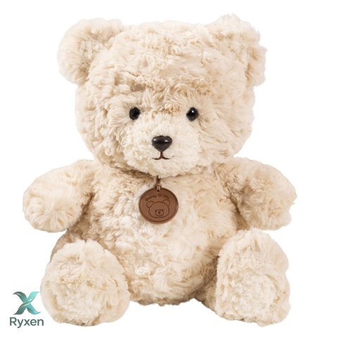 Pluszowa Maskotka Przytulanka Miś z Medalionem Beżowy 25cm LEAN TOYS