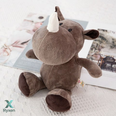 Pluszowa Maskotka Przytulanka Nosorożec Brązowy 25cm LEAN TOYS