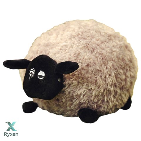 Pluszowa Maskotka Przytulanka Owca Z Kręconą Wełną Jasnobrązowa 20cm LEAN TOYS