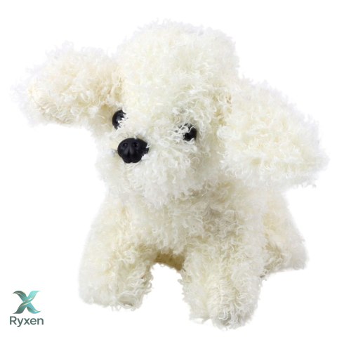 Pluszowa Maskotka Przytulanka Piesek Pudel Miniaturowy Biały 20cm LEAN TOYS