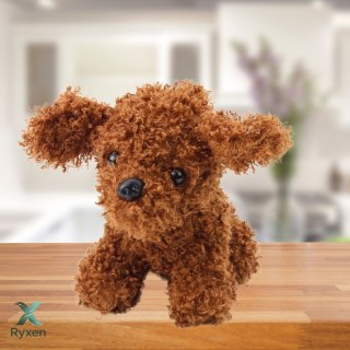 Pluszowa Maskotka Przytulanka Piesek Pudel Miniaturowy Brązowy 20cm LEAN TOYS