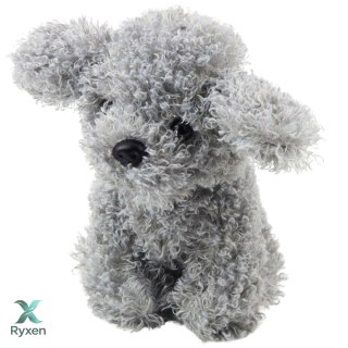 Pluszowa Maskotka Przytulanka Piesek Pudel Miniaturowy Szary 20cm LEAN TOYS