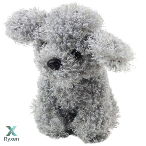 Pluszowa Maskotka Przytulanka Piesek Pudel Miniaturowy Szary 20cm LEAN TOYS