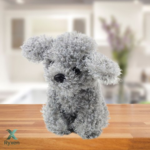 Pluszowa Maskotka Przytulanka Piesek Pudel Miniaturowy Szary 20cm LEAN TOYS