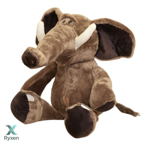 Pluszowa Maskotka Przytulanka Słoń Z Dużymi Uszami Brązowy 22cm LEAN TOYS
