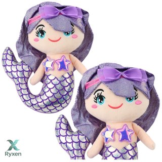 Pluszowa Syrenka Przytulanka Holograficzny Ogon Fioletowa 25cm LEAN TOYS
