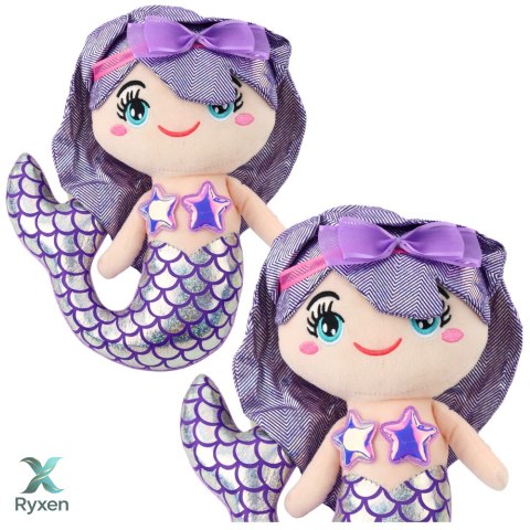 Pluszowa Syrenka Przytulanka Holograficzny Ogon Fioletowa 25cm LEAN TOYS