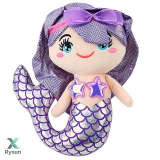 Pluszowa Syrenka Przytulanka Holograficzny Ogon Fioletowa 25cm LEAN TOYS