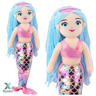 Pluszowa Syrenka Przytulanka Holograficzny Ogon Różowo-Niebieska 48cm LEAN TOYS