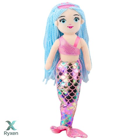 Pluszowa Syrenka Przytulanka Holograficzny Ogon Różowo-Niebieska 48cm LEAN TOYS