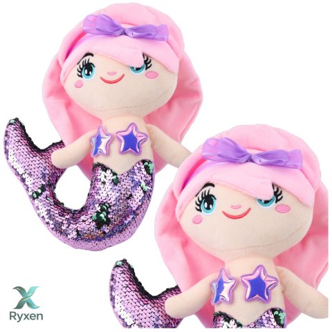 Pluszowa Syrenka Przytulanka Ogon W Cekiny Dwukolorowe Fioletowa 28cm LEAN TOYS