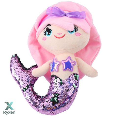 Pluszowa Syrenka Przytulanka Ogon W Cekiny Dwukolorowe Fioletowa 28cm LEAN TOYS