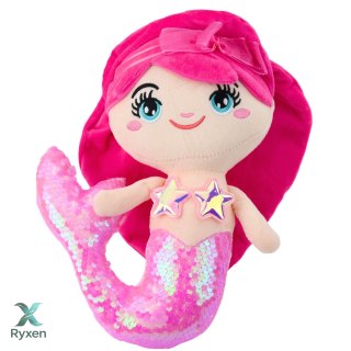 Pluszowa Syrenka Przytulanka Ogon W Cekiny Jasnoróżowa 28cm LEAN TOYS