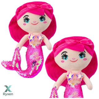 Pluszowa Syrenka Przytulanka Ogon W Cekiny Różowa 30cm LEAN TOYS