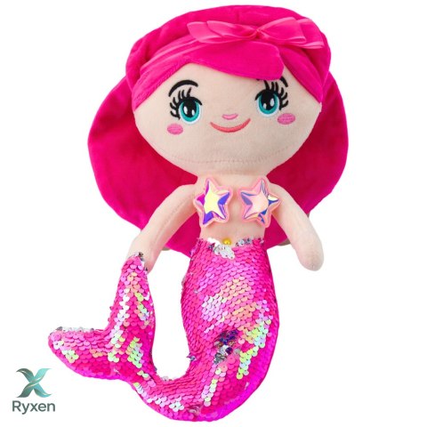 Pluszowa Syrenka Przytulanka Ogon W Cekiny Różowa 30cm LEAN TOYS