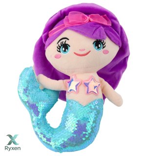 Pluszowa Syrenka Przytulanka Ogon W Cekiny Turkusowa 28cm LEAN TOYS