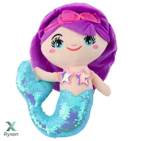 Pluszowa Syrenka Przytulanka Ogon W Cekiny Turkusowa 28cm LEAN TOYS