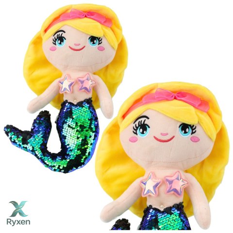 Pluszowa Syrenka Przytulanka Ogon W Cekiny Zielony 30cm LEAN TOYS
