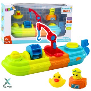 Zabawka Do Kąpieli Statek Łódź Kolorowa Dźwig Hak Kaczuszka Żółw LEAN TOYS