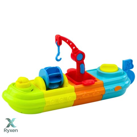 Zabawka Do Kąpieli Statek Łódź Kolorowa Dźwig Hak Kaczuszka Żółw LEAN TOYS