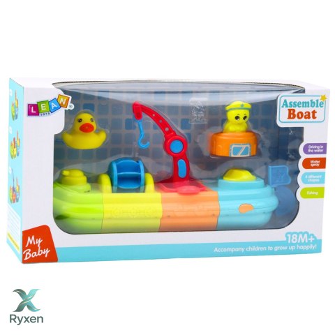 Zabawka Do Kąpieli Statek Łódź Kolorowa Dźwig Hak Kaczuszka Żółw LEAN TOYS