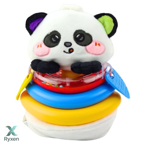 Zabawka Sensoryczna Tumbler Panda Piramidka Bujana Gryzaki Grzechotka LEAN TOYS
